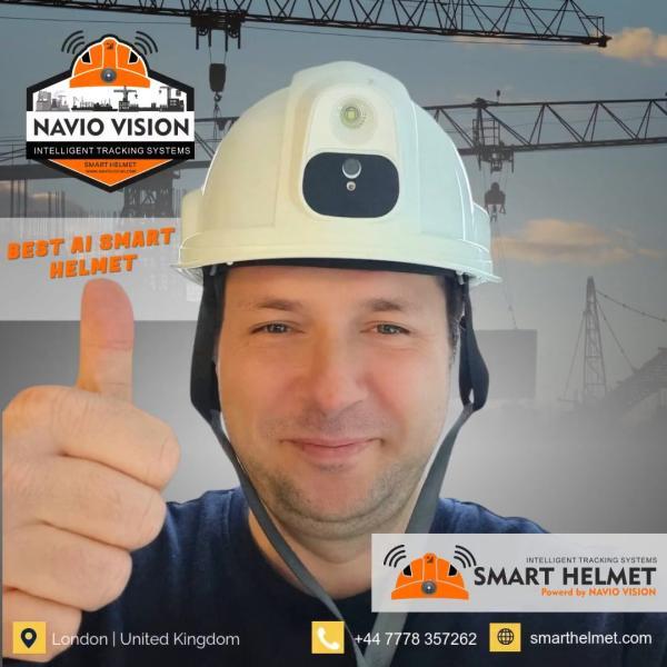 Navio Vision AI Safety Smart Helmet – NVSW20 | 4G wifi gps smart safety helmet for construction mining railway