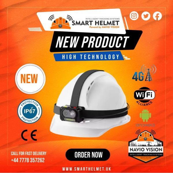 Navio Vision AI Safety Smart Helmet – NVSW29 PRO | 4G wifi gps smart safety helmet for construction mining railway